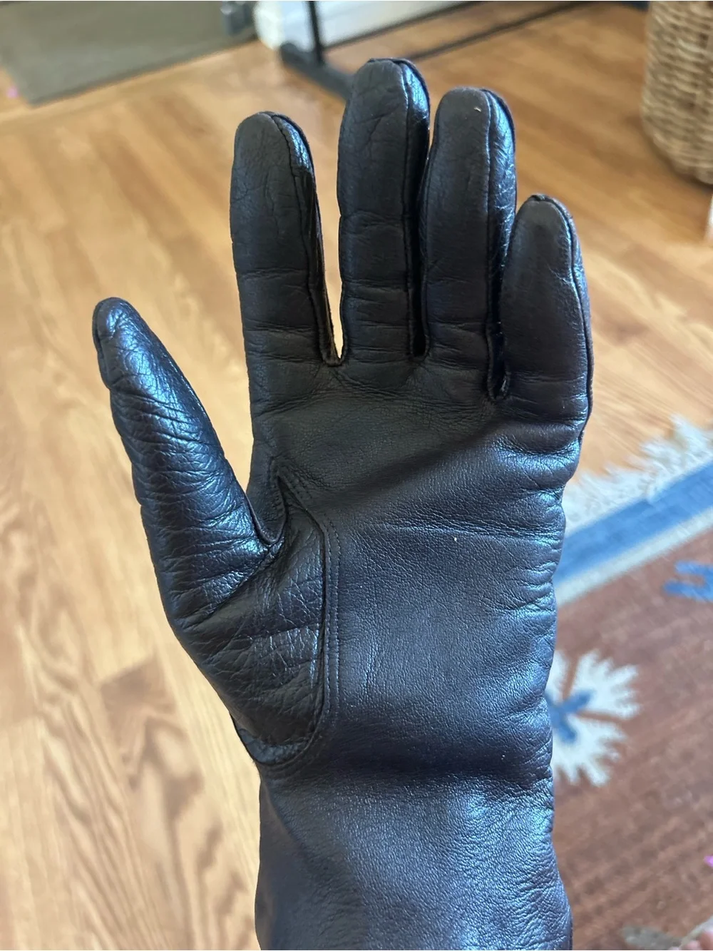 Women's VTG Dark Brown 10% real genuine Leather Gloves by FOWNES vintage 7.5